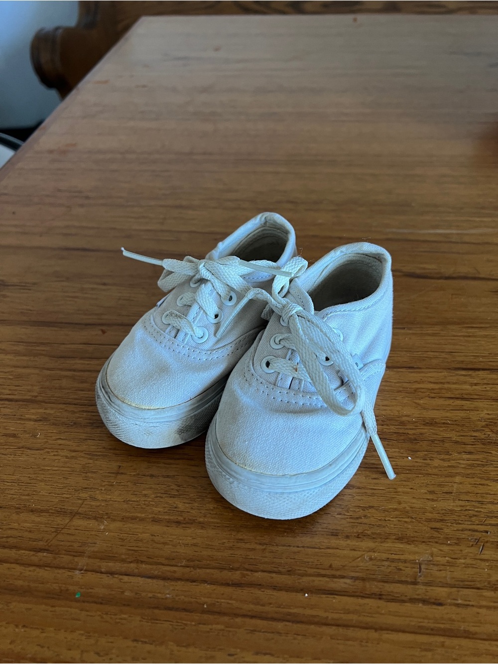 Vans Kids Canvas Lace-Up Sneakers in White